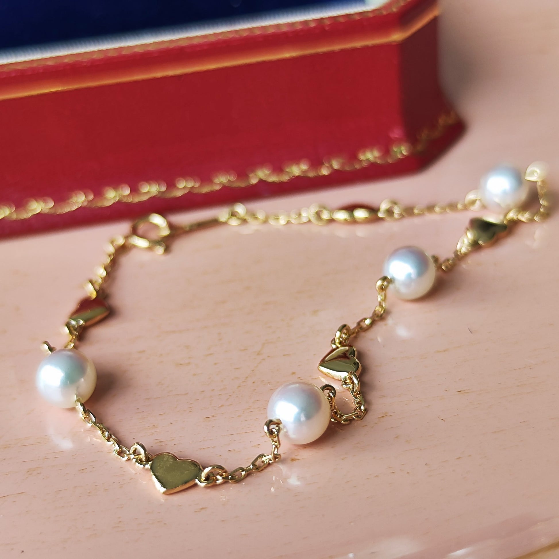 MIKIMOTO ミキモト あこやベビーパール ハートモチーフ ブレスレット