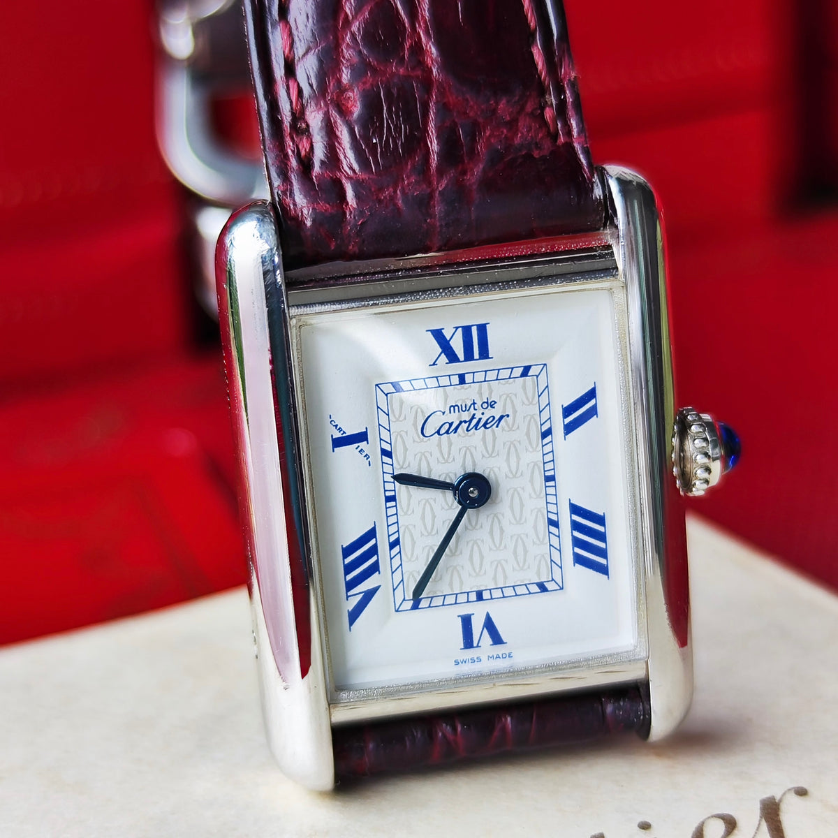 Cartier カルティエ マストタンク シルバー 飛びローマン クォーツ腕時計