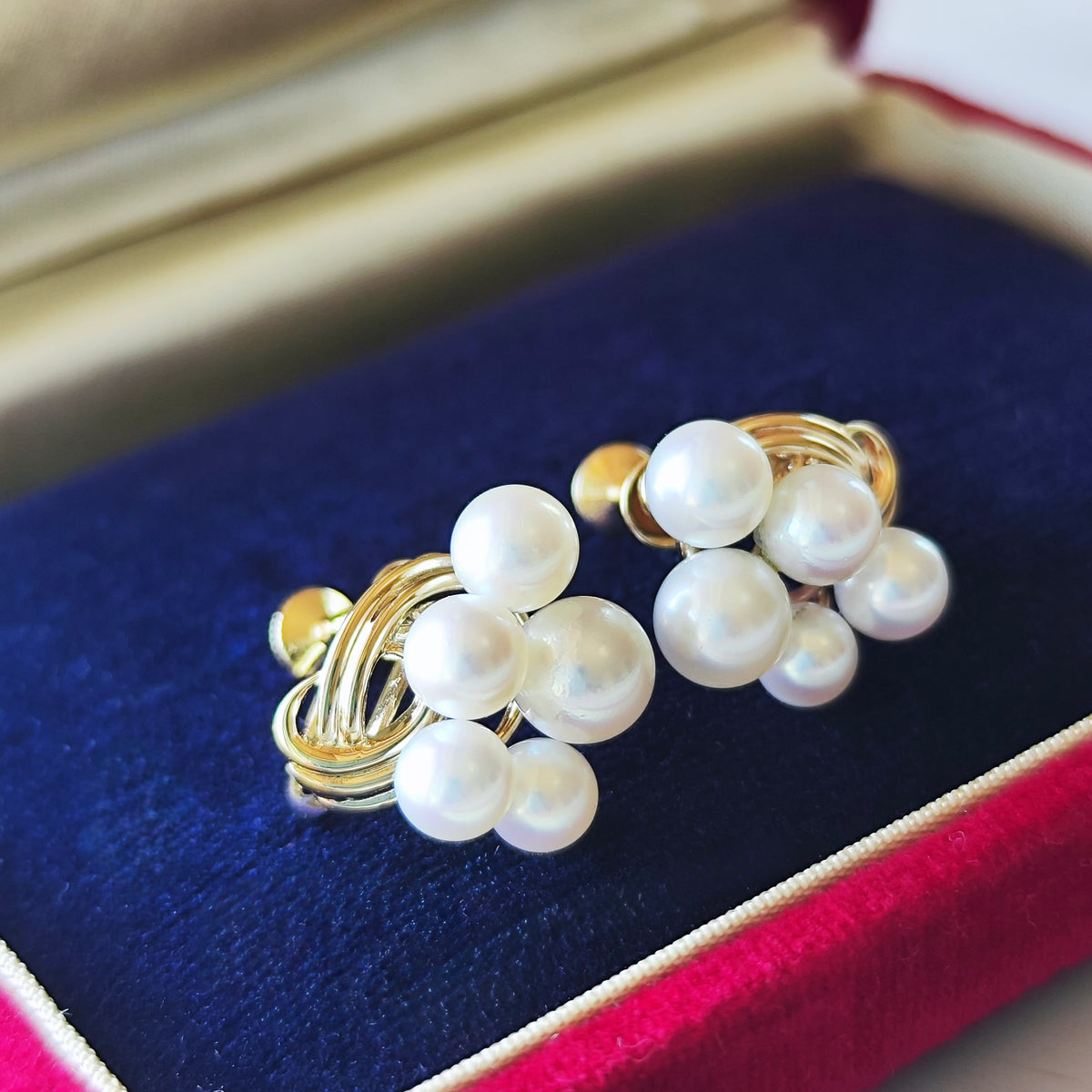 【オールドミキモト 】MIKIMOTO ミキモト あこや真珠 14金YG イヤリング