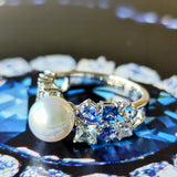 TASAKI 田崎真珠 あこや真珠 天然タンザナイト 天然サファイア 天然アクアマリン リング