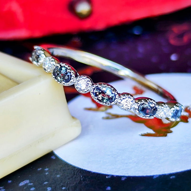 天然アレキサンドライト 天然ダイヤモンド プラチナリング