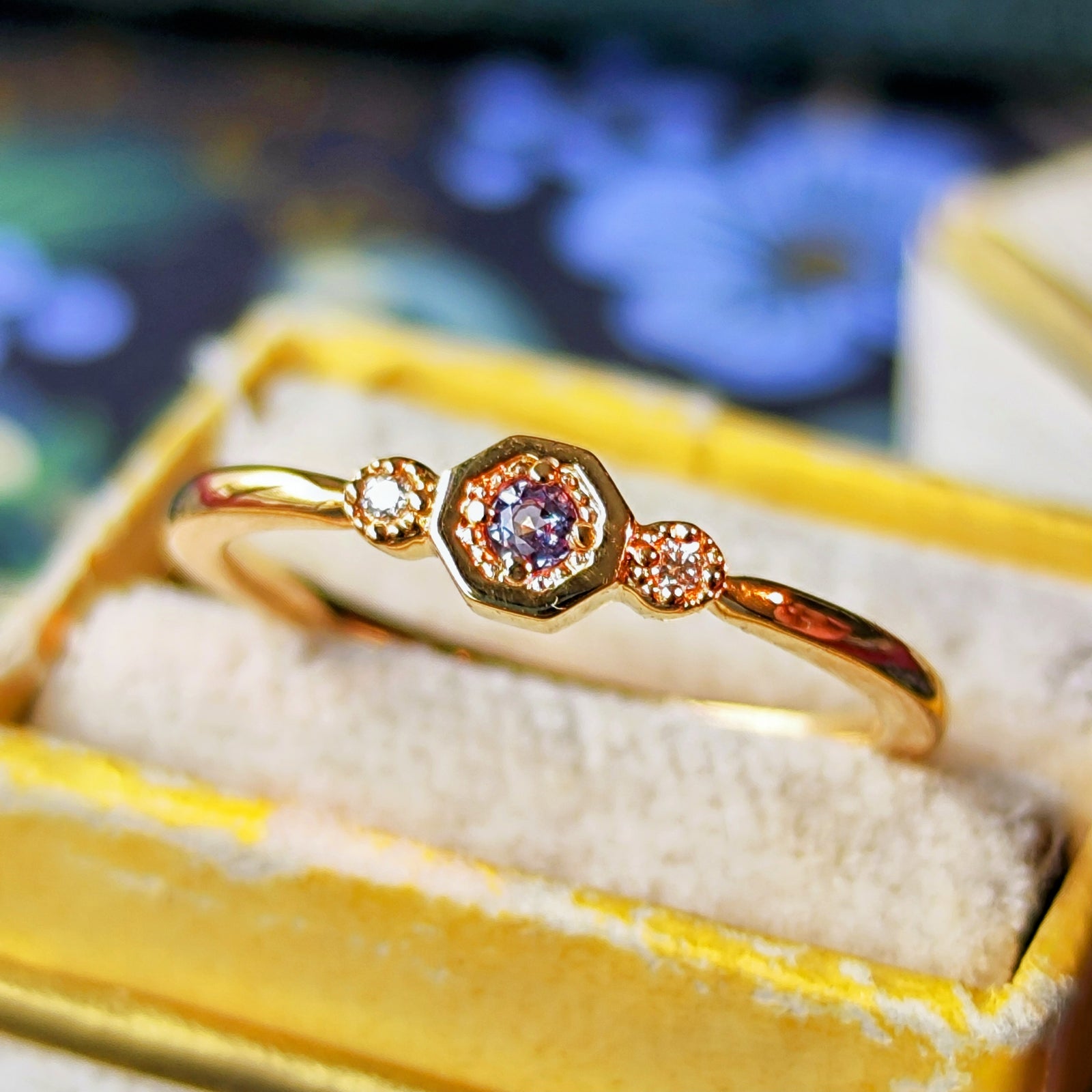 天然アレキサンドライト 天然ダイヤモンド リング – Mico宝飾店