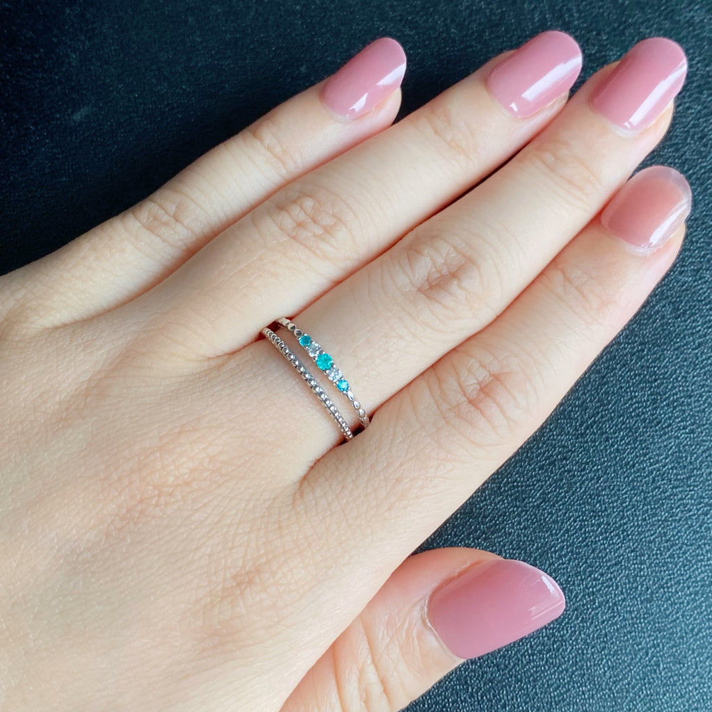 天然パライバトルマリン 天然ダイヤモンド リング