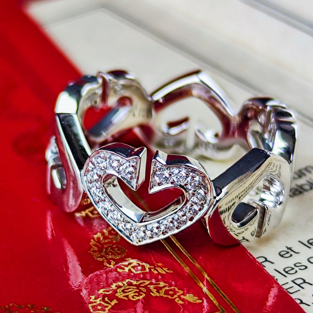 【廃盤 Cartier カルティエ】Cハートリング K18WG 49
