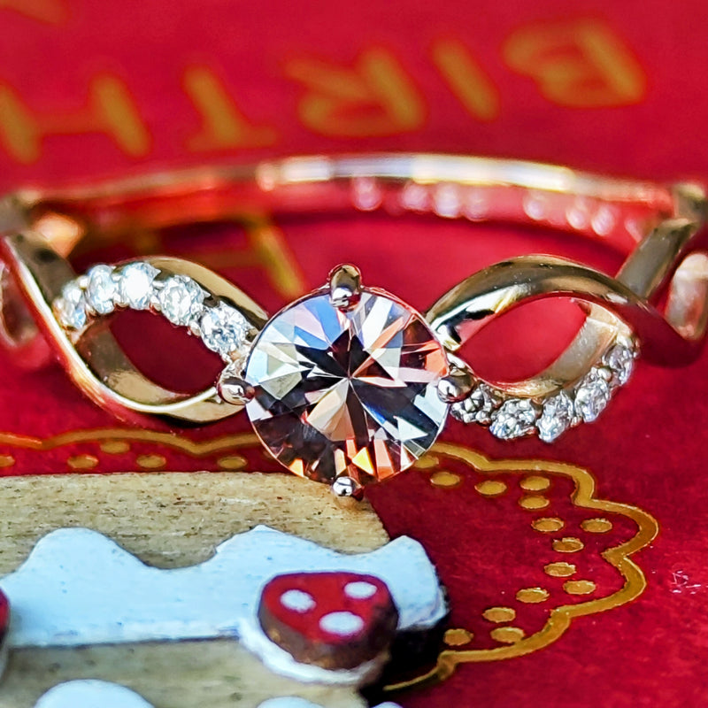 天然アンダリュサイト 天然ダイヤモンド リング