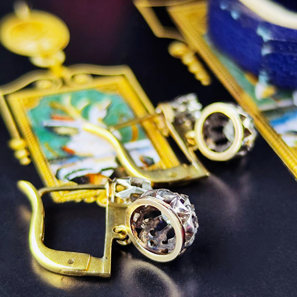 【フランス アンティーク】天然ダイヤモンド ピアス
