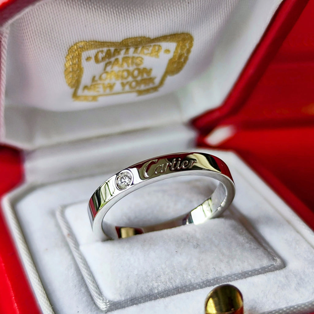 Cartier カルティエ エングレーブド ダイヤモンド プラチナ 55