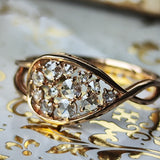 【ローズカット】天然ダイヤモンド 18金PG リング