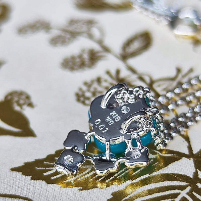 TASAKI 田崎真珠 シーブルーカルセドニー 天然ダイヤモンド ネックレス 18金WG