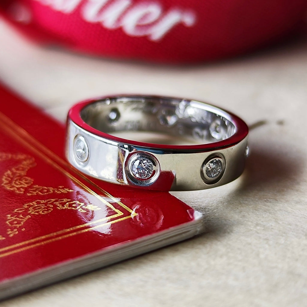 Cartier カルティエ ミニラブリング フルダイヤ 18金WG 45