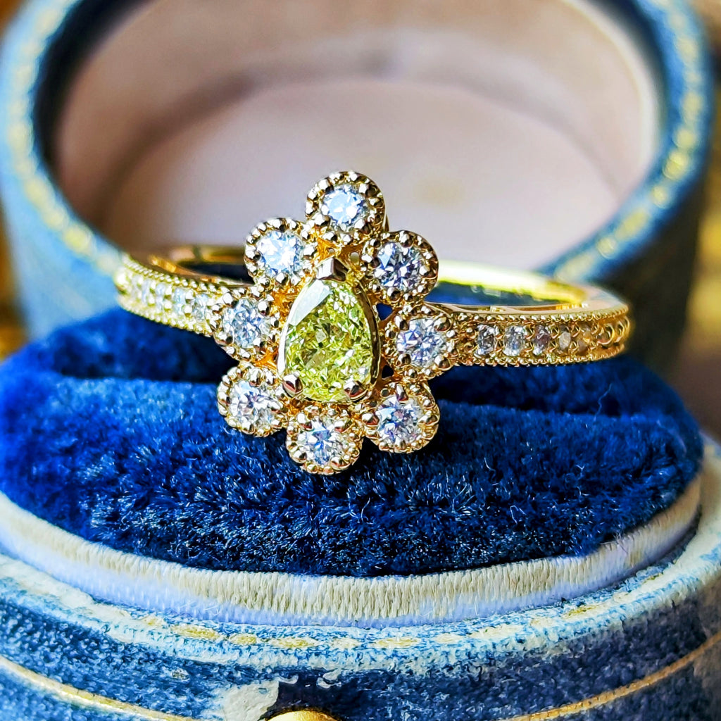 【イエローダイヤ】FANCY INTENSE YELLOW 0.262ct SI1 18金リング