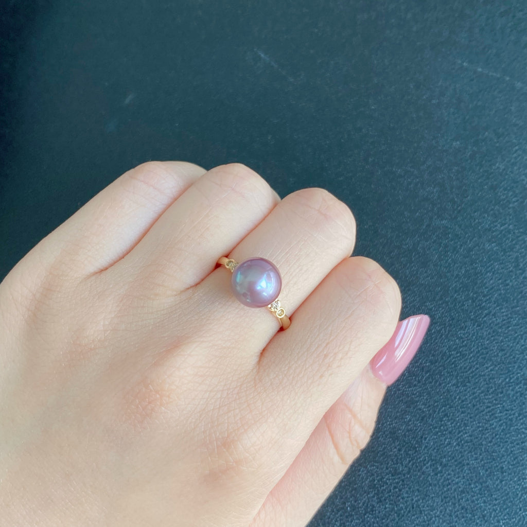 【限定品】紫陽花パール 天然ダイヤモンドリング