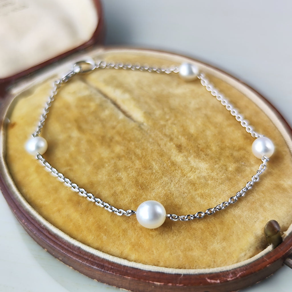 MIKIMOTO ミキモト  白蝶真珠 ブレスレット 18金WG