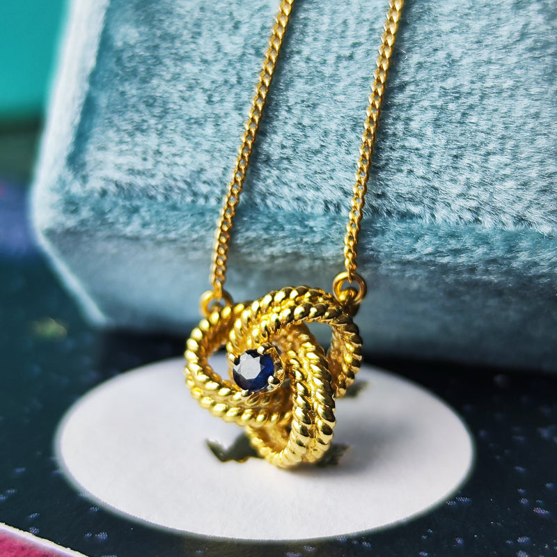 TIFFANY &Co ティファニー ツイストノットネックレス サファイア