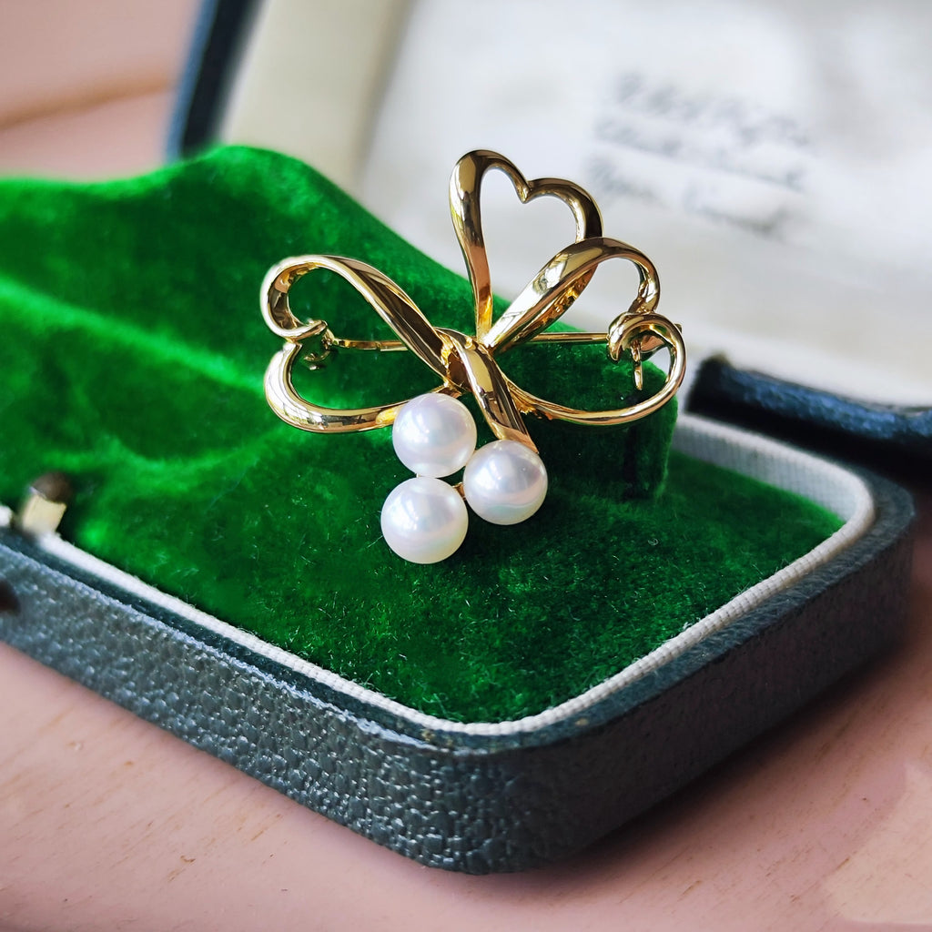 MIKIMOTO ミキモト あこや真珠 ブローチ 18金