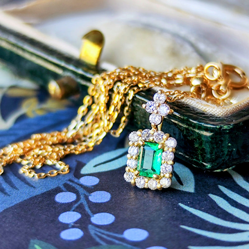 天然エメラルド コロンビア産 天然ダイヤモンド ネックレス