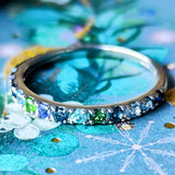 天然石 マルチカラーリング プラチナ