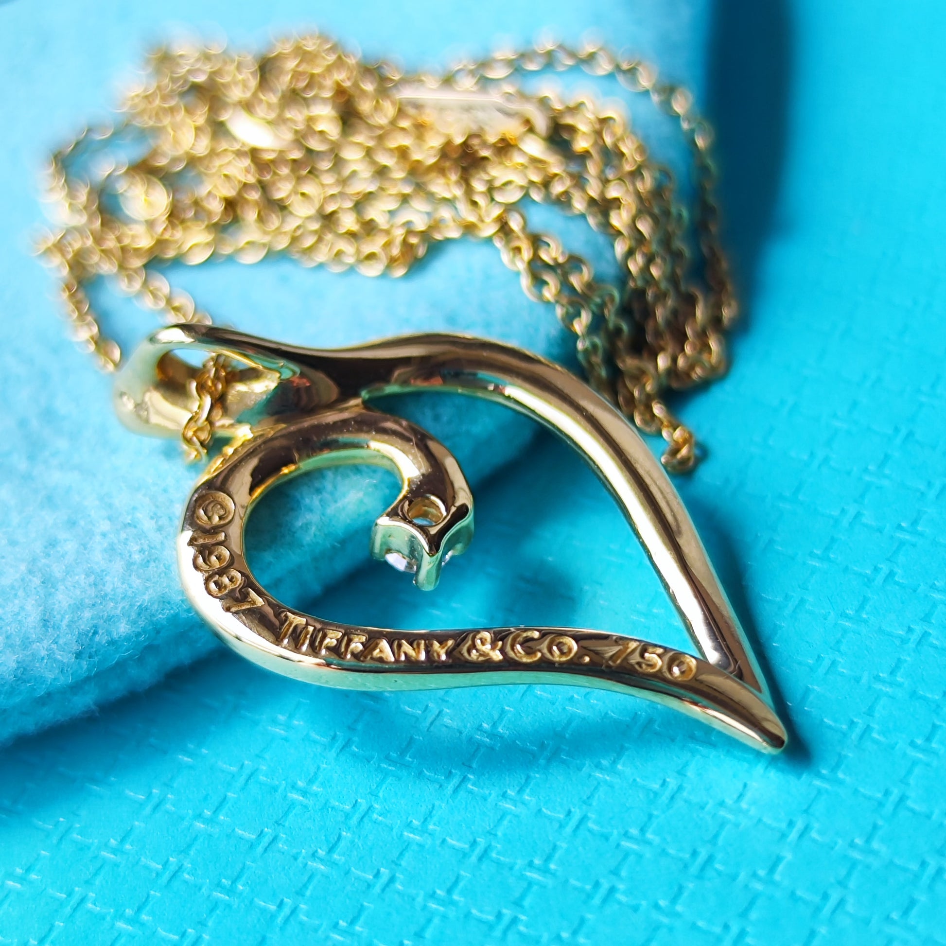 TIFFANY &Co ティファニー リーフハート ダイヤモンド ネックレス 18金YG