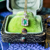 天然エメラルド 天然ダイヤモンド ネックレス