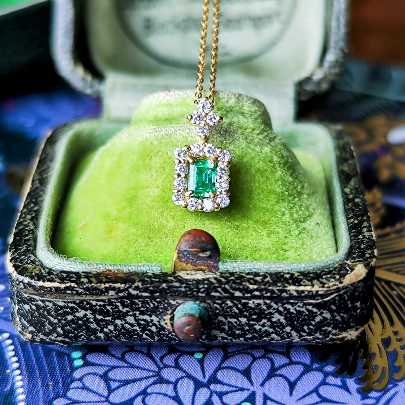 天然エメラルド 天然ダイヤモンド ネックレス
