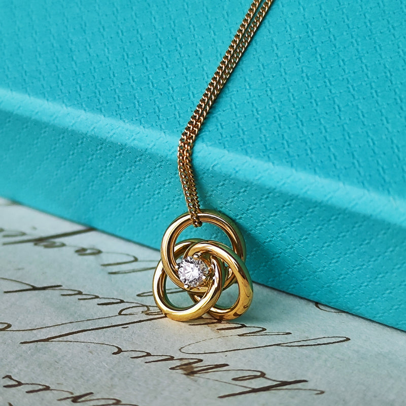 TIFFANY &Co ティファニートリプルラウンドネックレス ダイヤモンド 18金YG