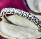 【ローズカット】天然ダイヤモンド ハーフエタニティリング プラチナ