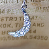 MIKIMOTO ミキモト 天然ダイヤモンド 三日月 ネックレス 18金WG