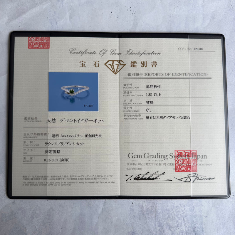 天然デマントイドガーネット 天然ダイヤモンド リング