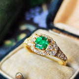 【コロンビア産】天然エメラルド 天然ダイヤモンド リング