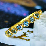 天然アクアマリン ハーフエタニティリング 18金