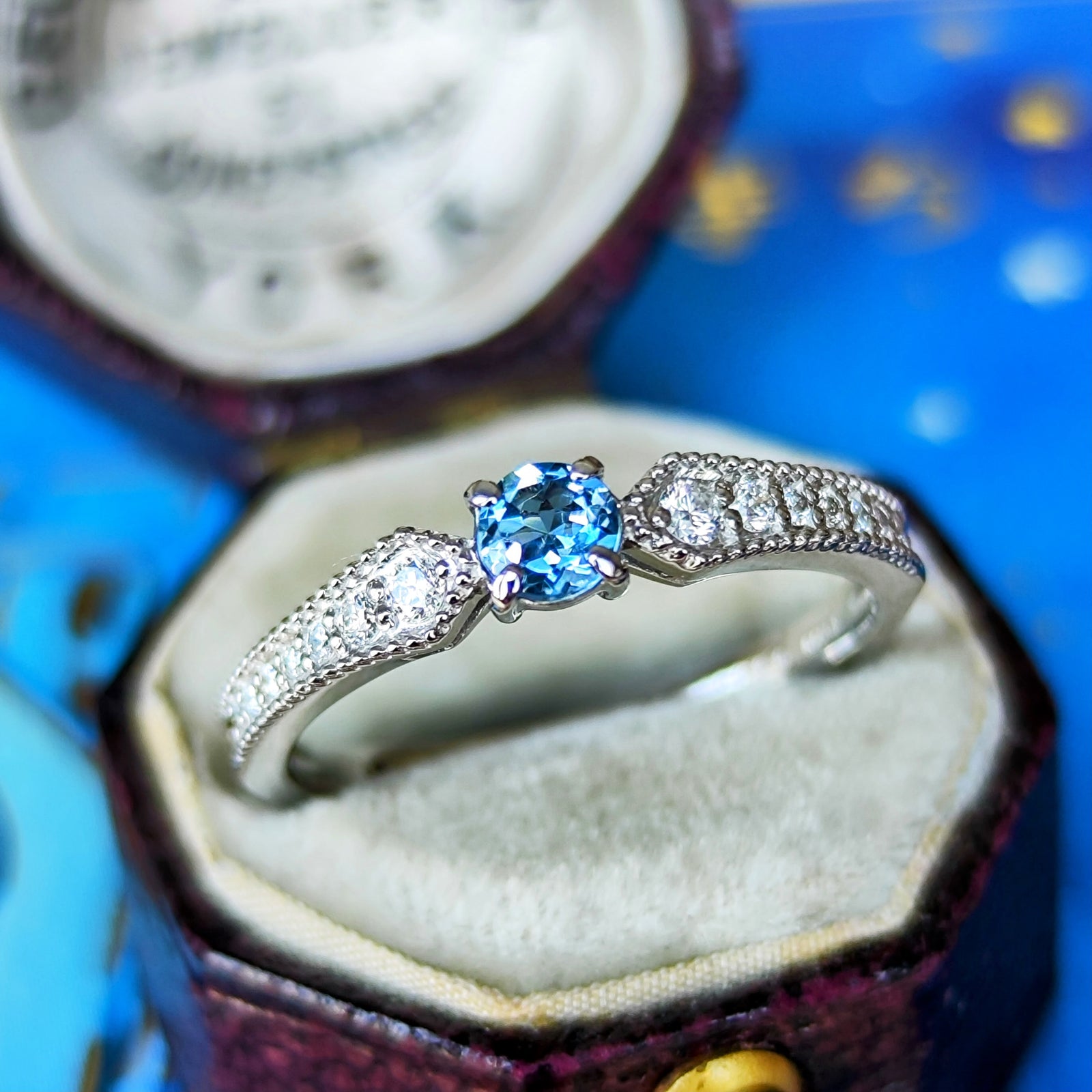 かる★サンタマリアアクアマリン、オレゴンサンストーン★リングオーダー Santamaria Aquamarine ring /サンタマリア・アクアマリン[受注