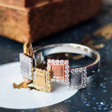 天然ダイヤモンド スリーカラー 18金リング