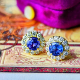 天然タンザナイト 天然ダイヤモンド 18金ピアス