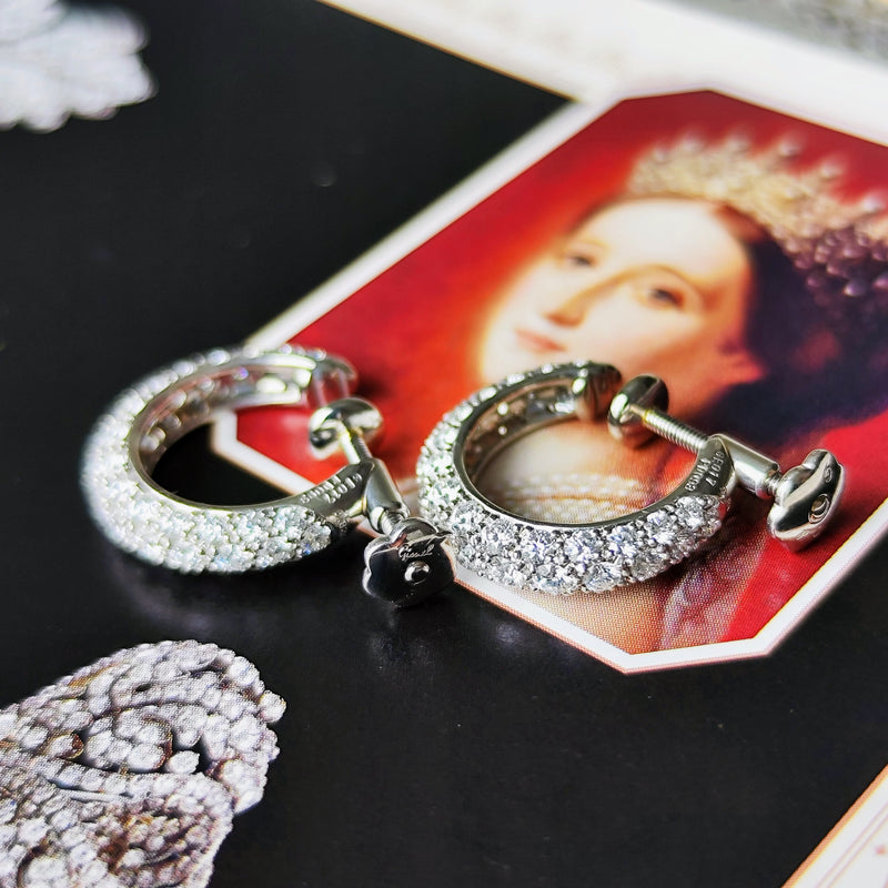 Gimel ギメル 天然ダイヤモンド パヴェ イヤリング