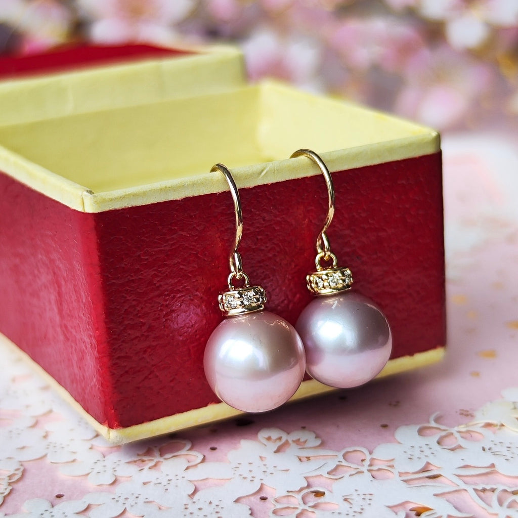 【さくらパール 】花の雫 18金ピアス