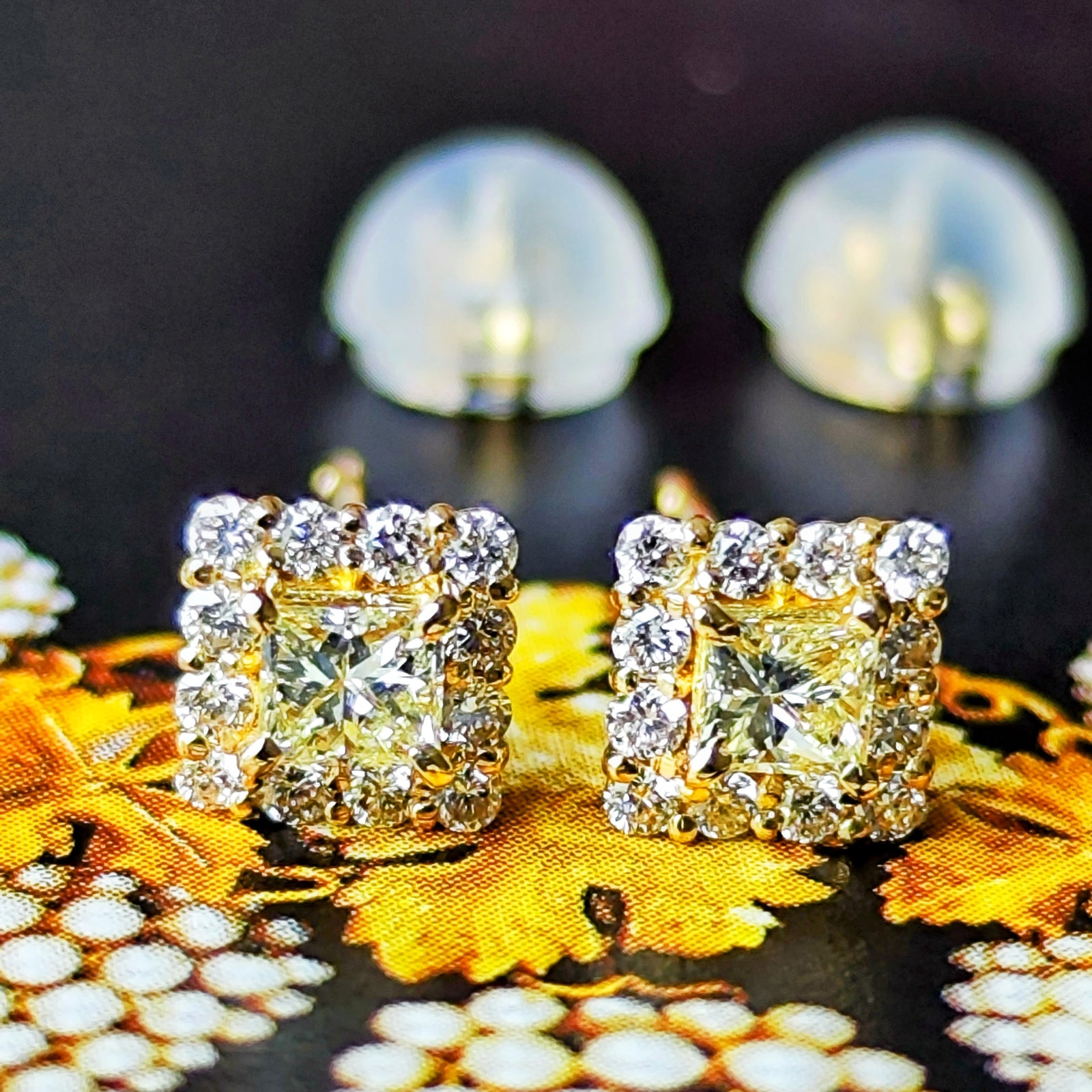 天然ダイヤモンド プリンセスカット 18金ピアス – Mico宝飾店