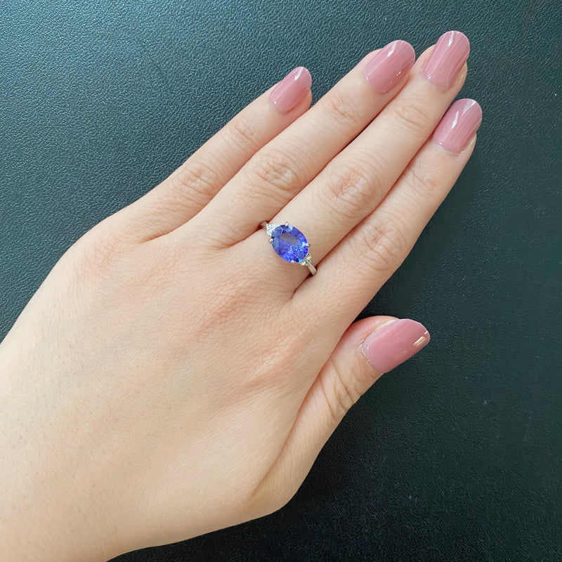 天然タンザナイト 天然ダイヤモンド リング