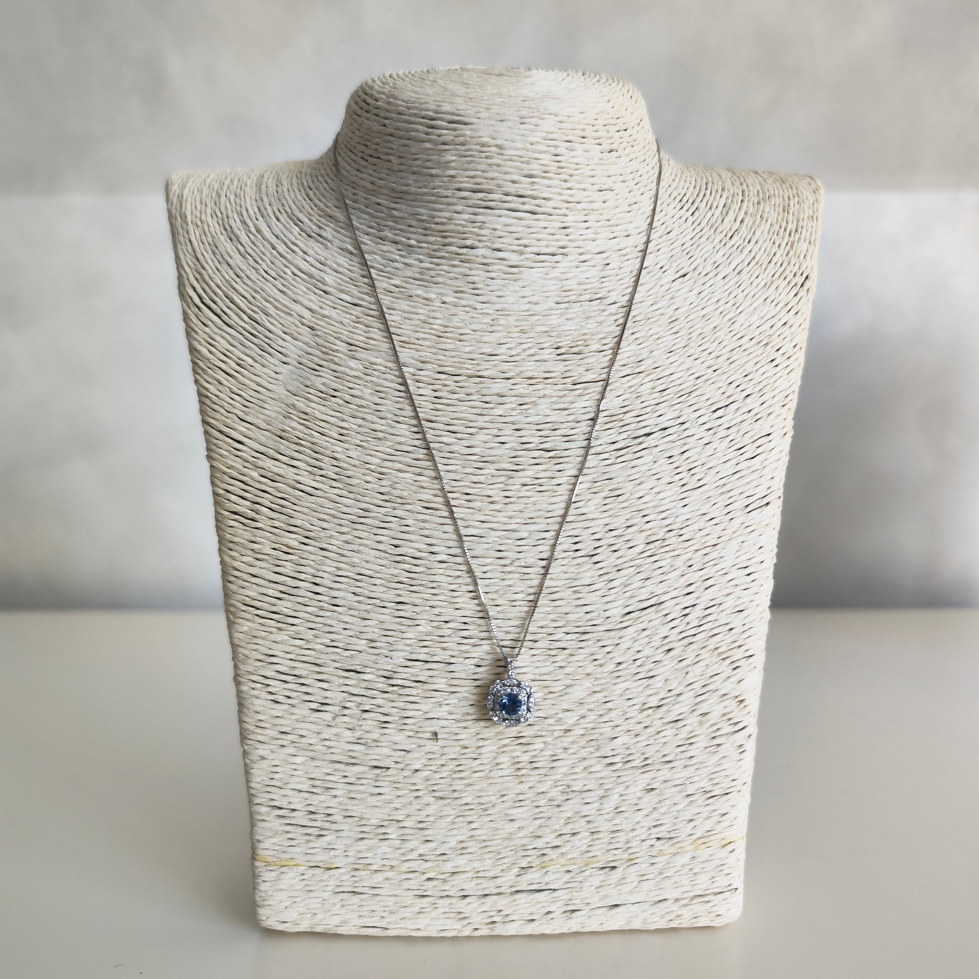 【サンタマリア】天然アクアマリン 天然ダイヤモンド ネックレス