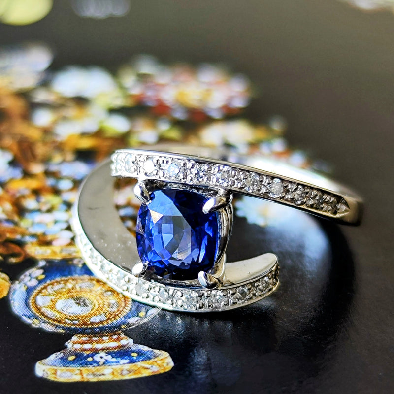 天然サファイアダイヤモンドリング 天然サファイア 1.557ct 天然ダイヤモンド リング – Mico宝飾店