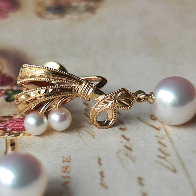 MIKIMOTO ミキモト あこや真珠 18金イヤリング