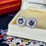 天然アンダリュサイト 天然ダイヤモンド プラチナピアス