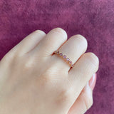 天然パパラチアサファイア ハーフエタニィリング