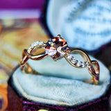 天然アンダリュサイト 天然ダイヤモンド リング