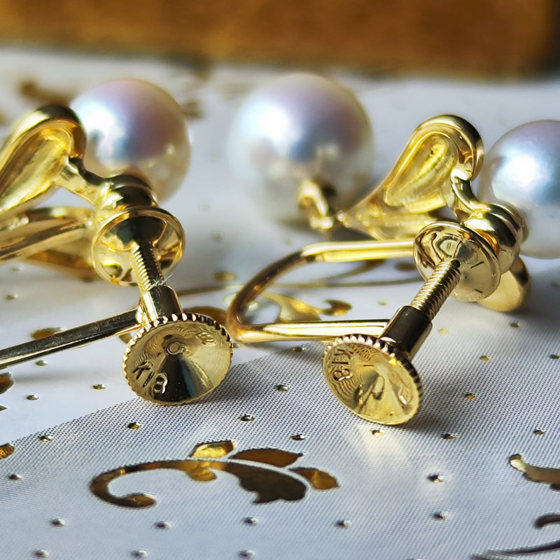 MIKIMOTO ミキモト あこや真珠 ハートモチーフ イヤリング