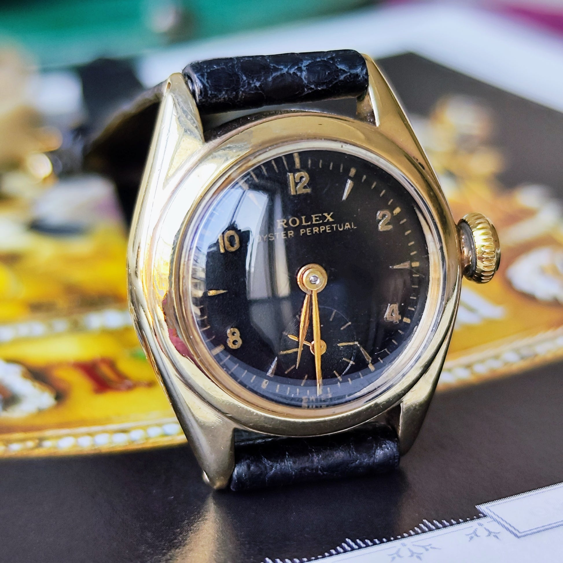 【OH済み バブルバック】ROLEX ロレックス OYSTER PERPETUAL オイスターパーペチュアル 9金無垢時計