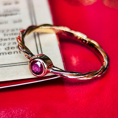 Cartier カルティエ スリーカラーツイストリング ルビー 50