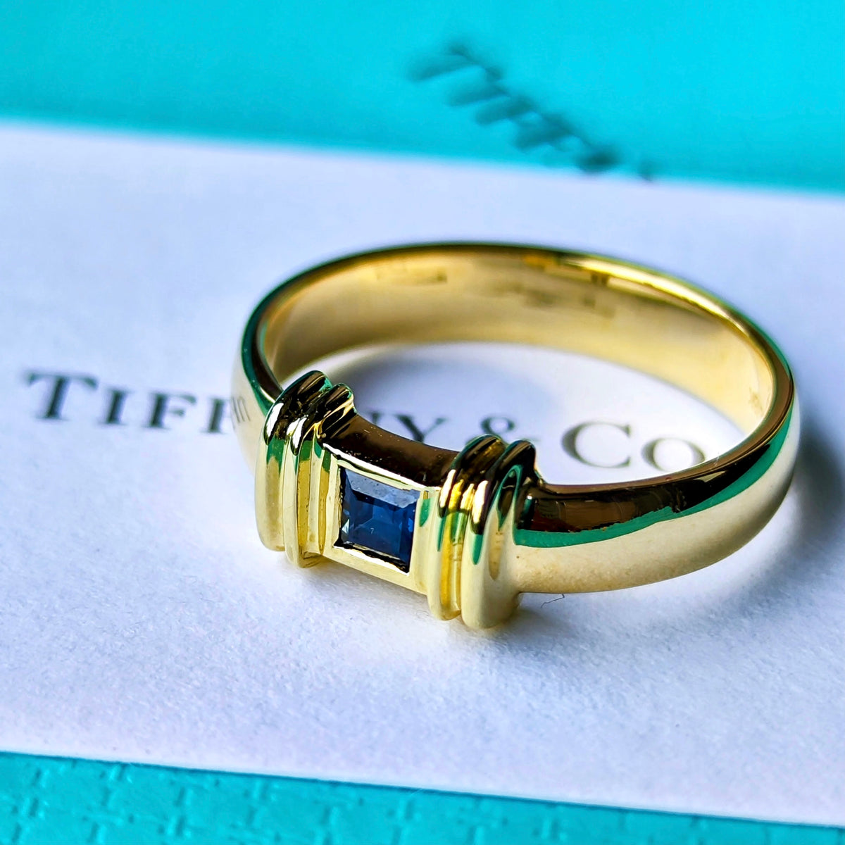 TIFFANY &Co ティファニー スタッキングリング サファイア 18金 12号