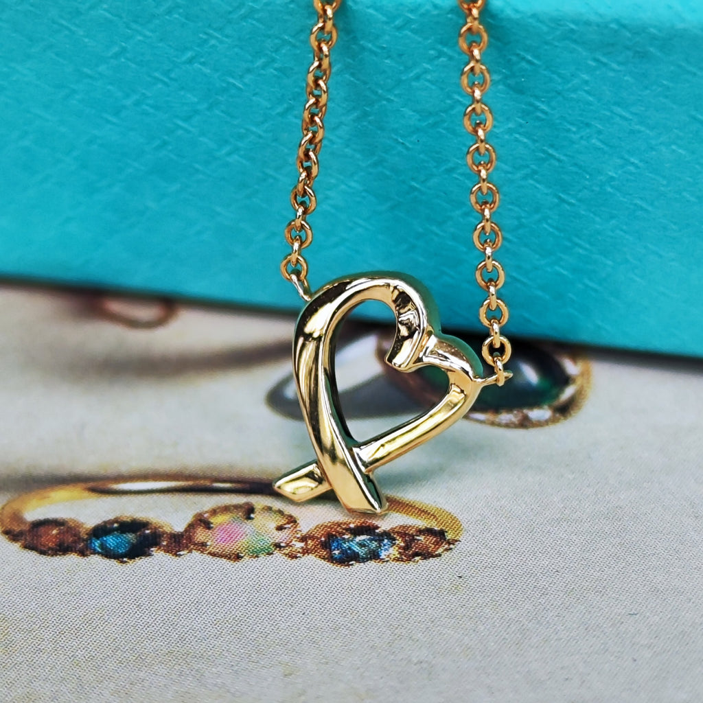 TIFFANY&Co ティファニー ラビングハート ネックレス 18金YG