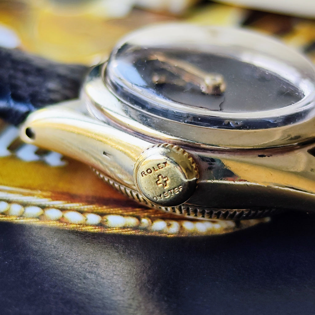 【OH済み バブルバック】ROLEX ロレックス OYSTER PERPETUAL オイスターパーペチュアル 9金無垢時計