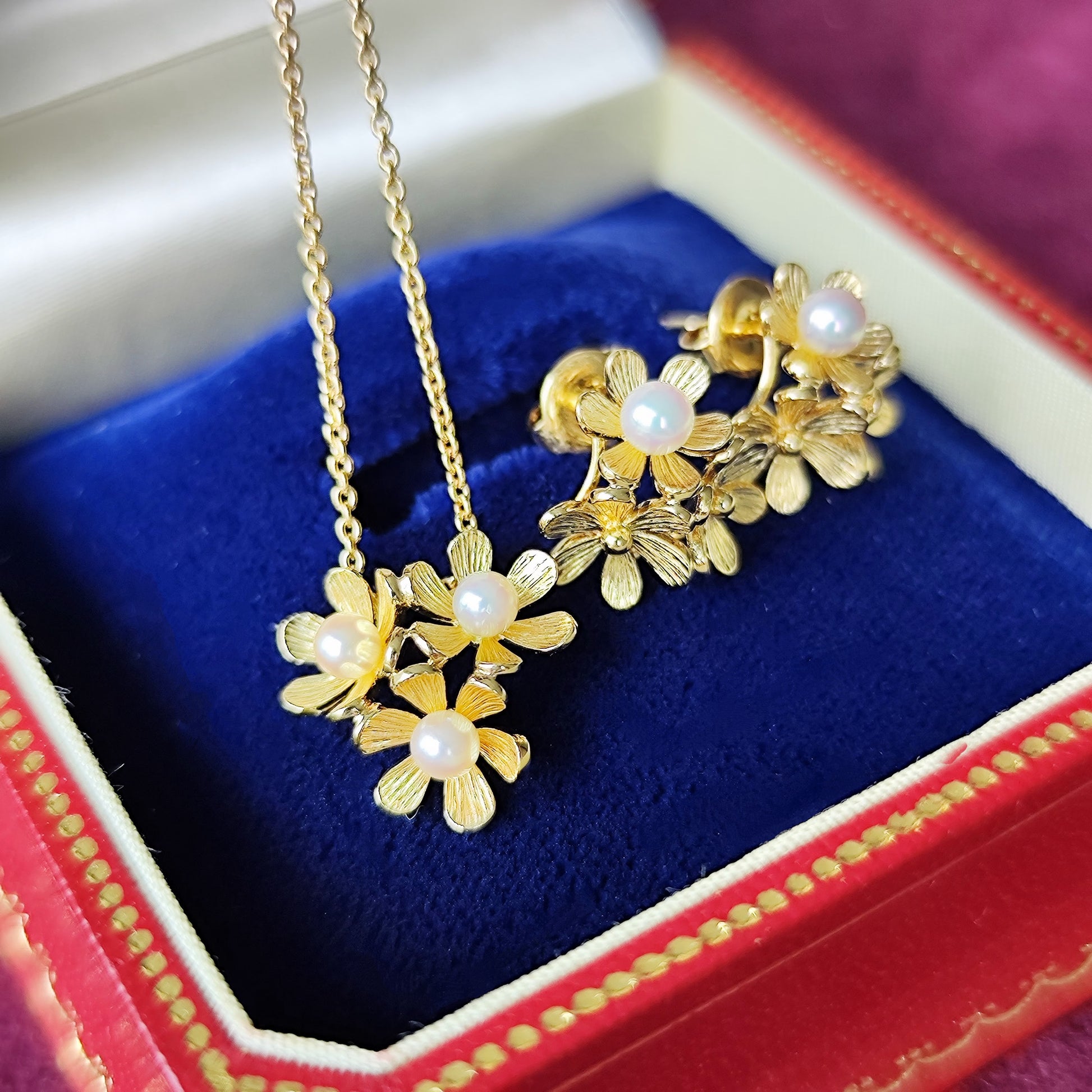 MIKIMOTO ミキモト フラワーモチーフ あこやベビーパール ネックレス